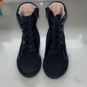 Jacadi Navy Blue Suede Boots